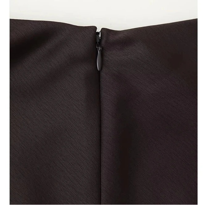 Satin & Lace Wrap Midi Skirt | Women's Elegant Half Skirt