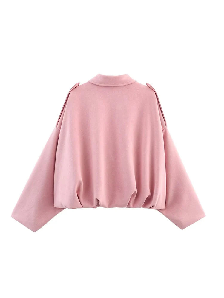Suede Oversized Bomber Jacket | Women's Zip-Front Casual Outerwear
