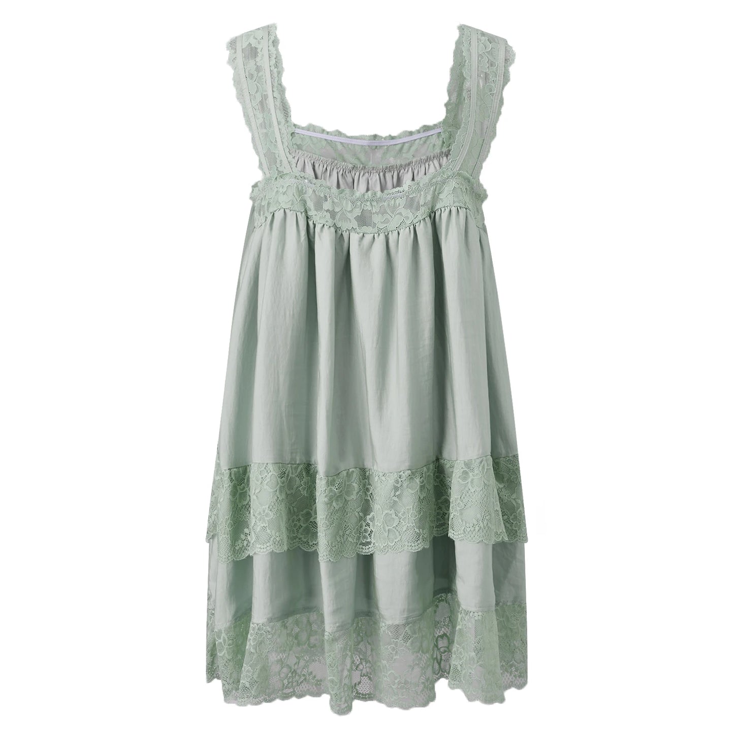 Floral Lace-Trim Babydoll Dress | Women's Ruffle Mesh Mini Dress