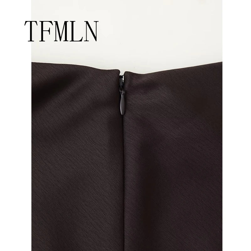 Satin & Lace Wrap Midi Skirt | Women's Elegant Half Skirt
