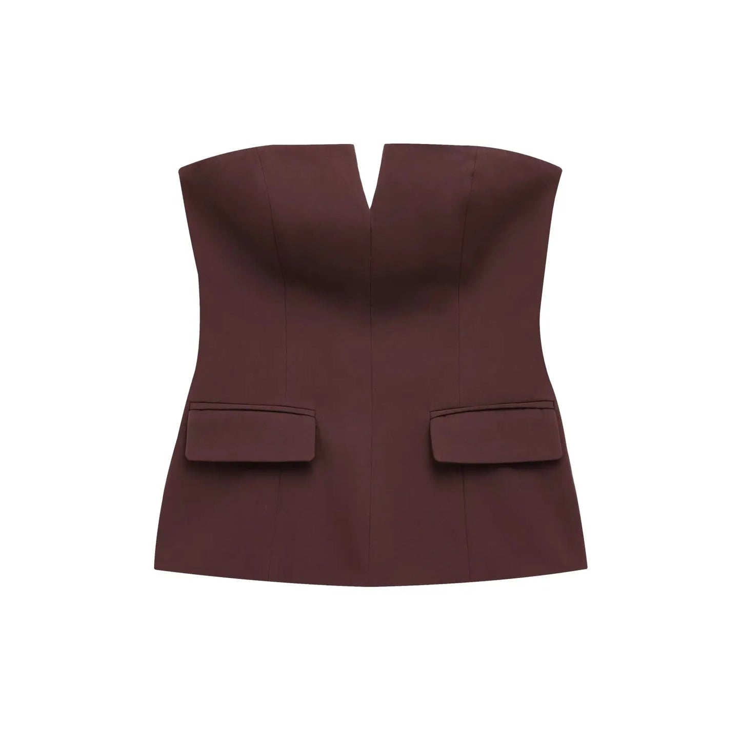 Sleeveless Strapless Crop Top | Women's Solid Office-Ready Tube Top