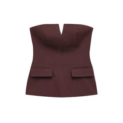 Sleeveless Strapless Crop Top | Women's Solid Office-Ready Tube Top