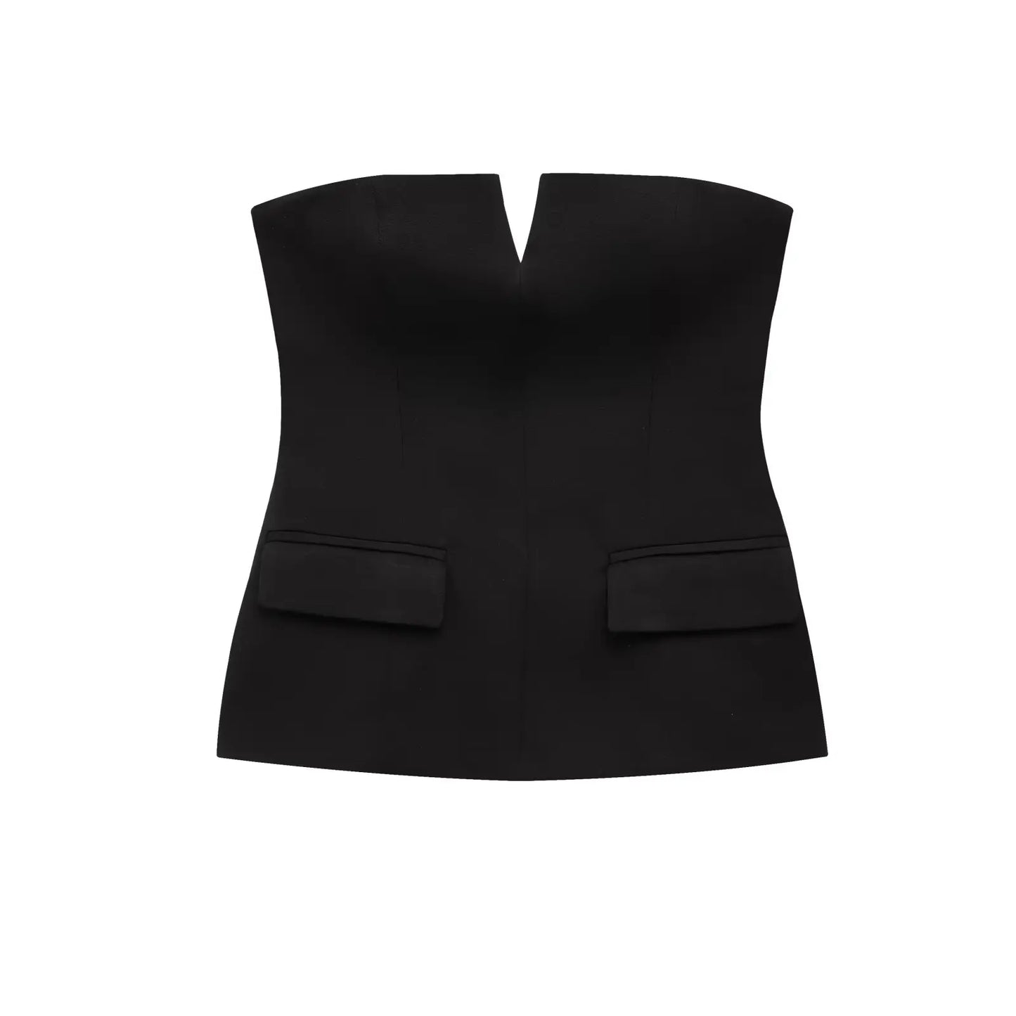 Sleeveless Strapless Crop Top | Women's Solid Office-Ready Tube Top