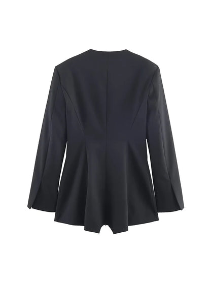Blazer Romper Jumpsuit | Women's V-Neck Slim Long-Sleeve Shorts Set