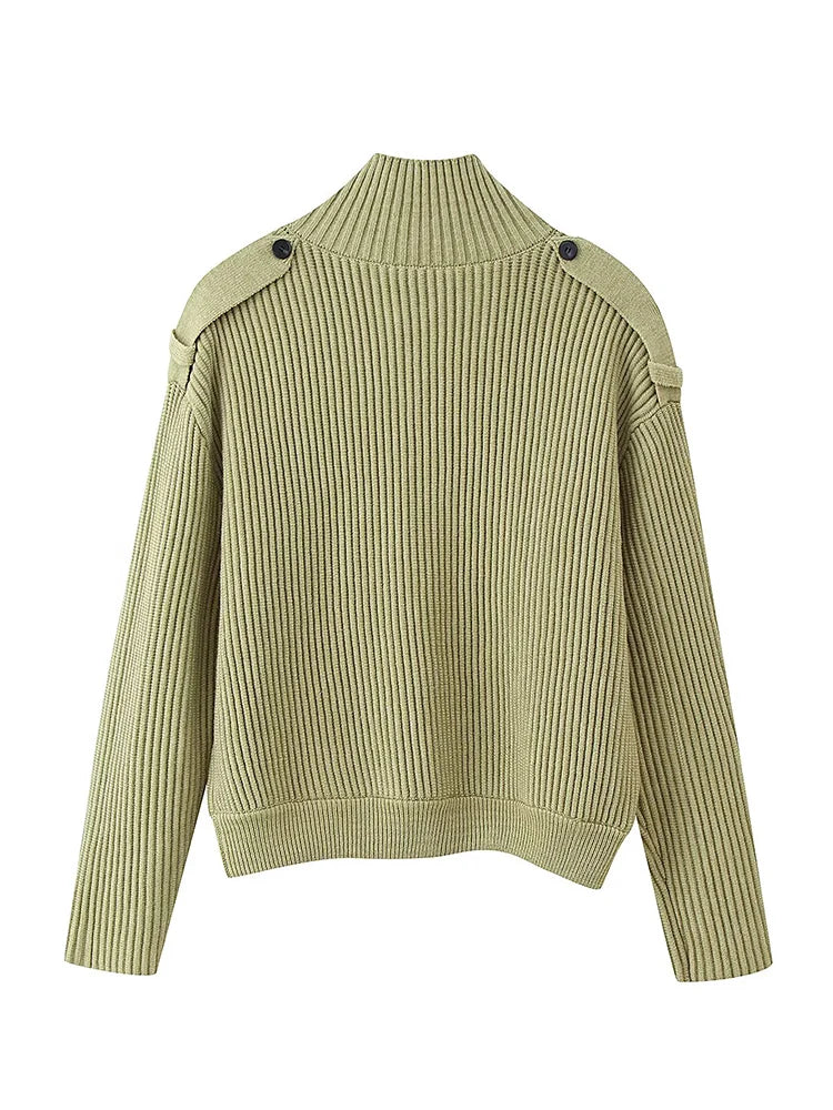 Stand-Collar Knitted Cardigan | Women's Loose Single-Breasted Sweater Coat