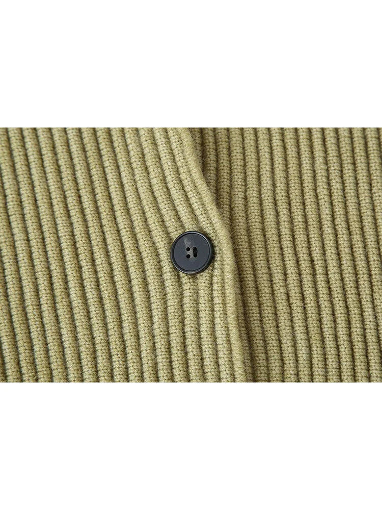 Stand-Collar Knitted Cardigan | Women's Loose Single-Breasted Sweater Coat