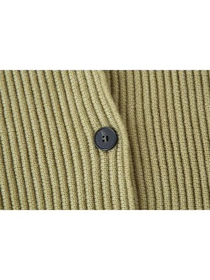 Stand-Collar Knitted Cardigan | Women's Loose Single-Breasted Sweater Coat