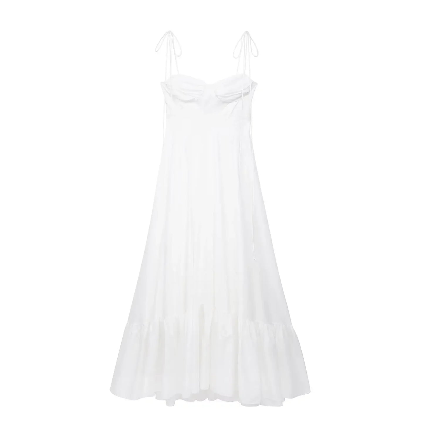Tiered Spaghetti-Strap Maxi Dress | Women's A-Line High-Waist Party Dress