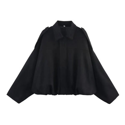 Suede Oversized Bomber Jacket | Women's Zip-Front Casual Outerwear