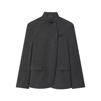 Stand-Collar Single-Button Blazer | Women's Relaxed Tailored Outerwear