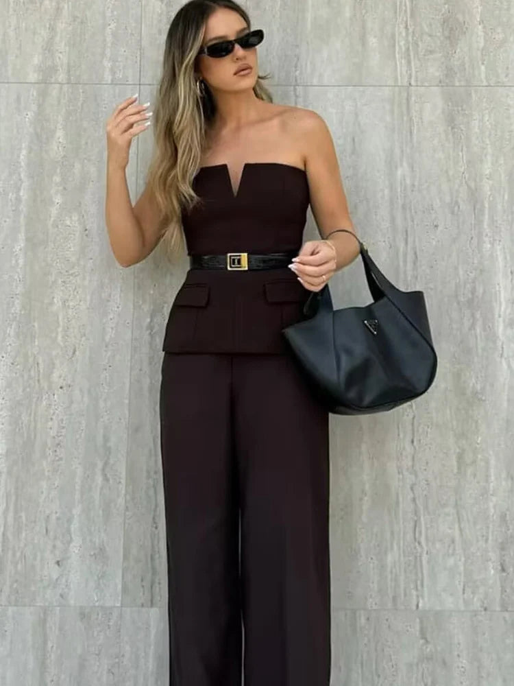 Sleeveless Strapless Crop Top | Women's Solid Office-Ready Tube Top