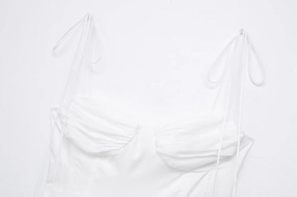 Tiered Spaghetti-Strap Maxi Dress | Women's A-Line High-Waist Party Dress