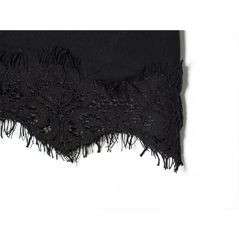 Lace A-Line Mini Skirt | Women's Pleated High-Waist Short Skirt