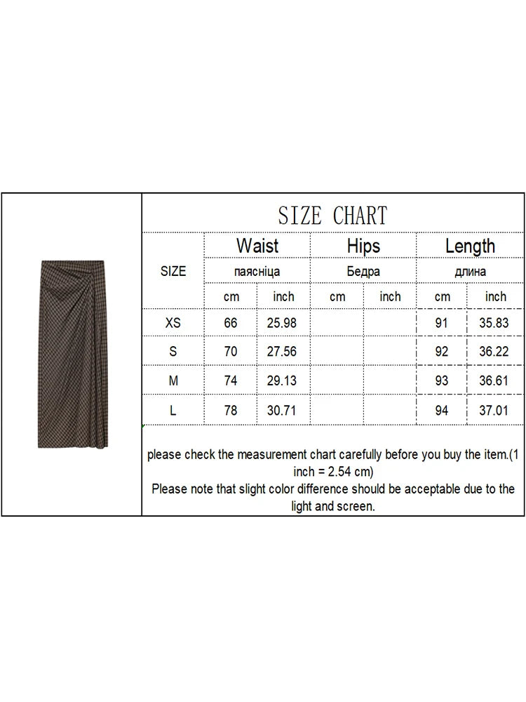 Plaid Straight-Cut Midi Skirt | Women's High-Waist Tailored Skirt