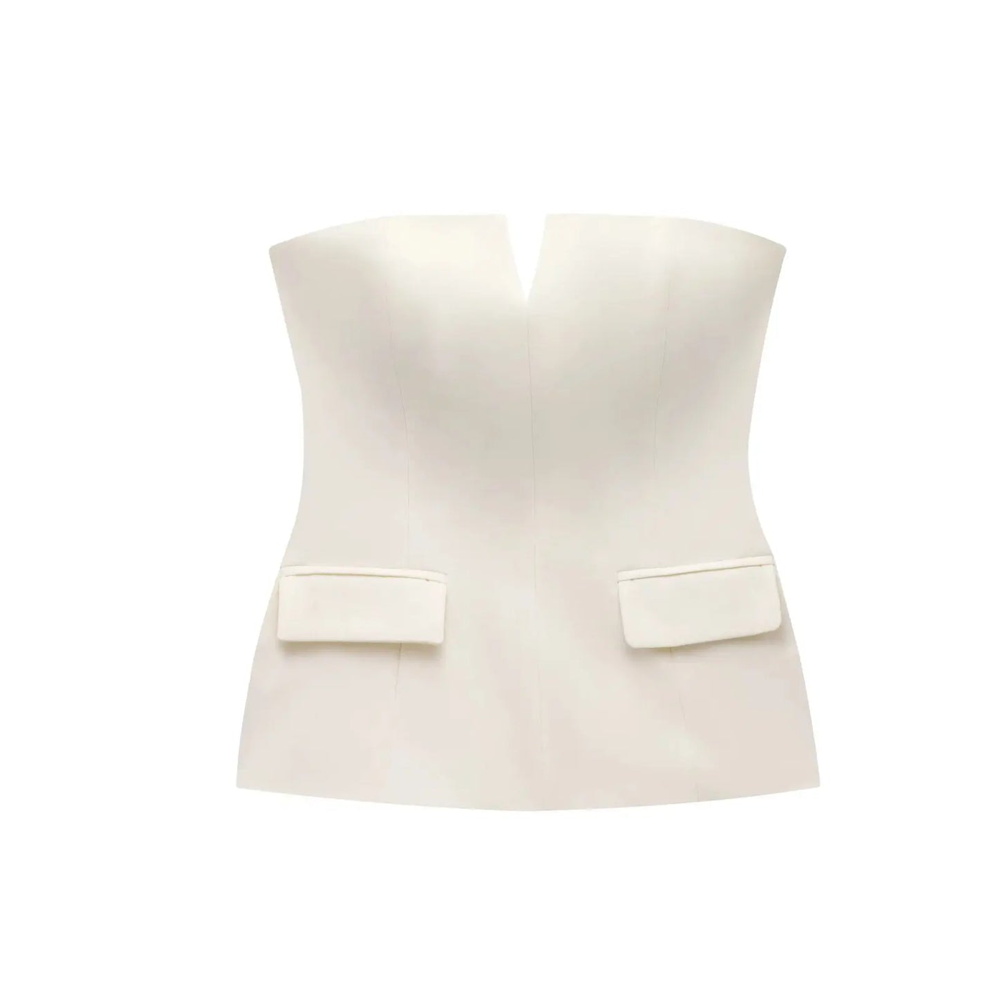Sleeveless Strapless Crop Top | Women's Solid Office-Ready Tube Top
