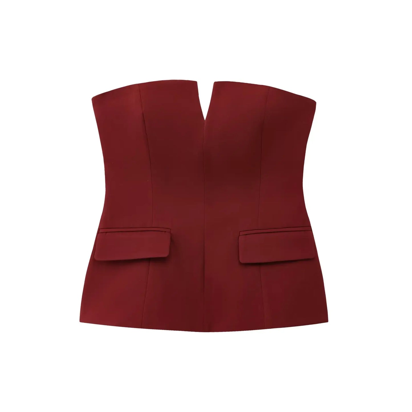 Sleeveless Strapless Crop Top | Women's Solid Office-Ready Tube Top