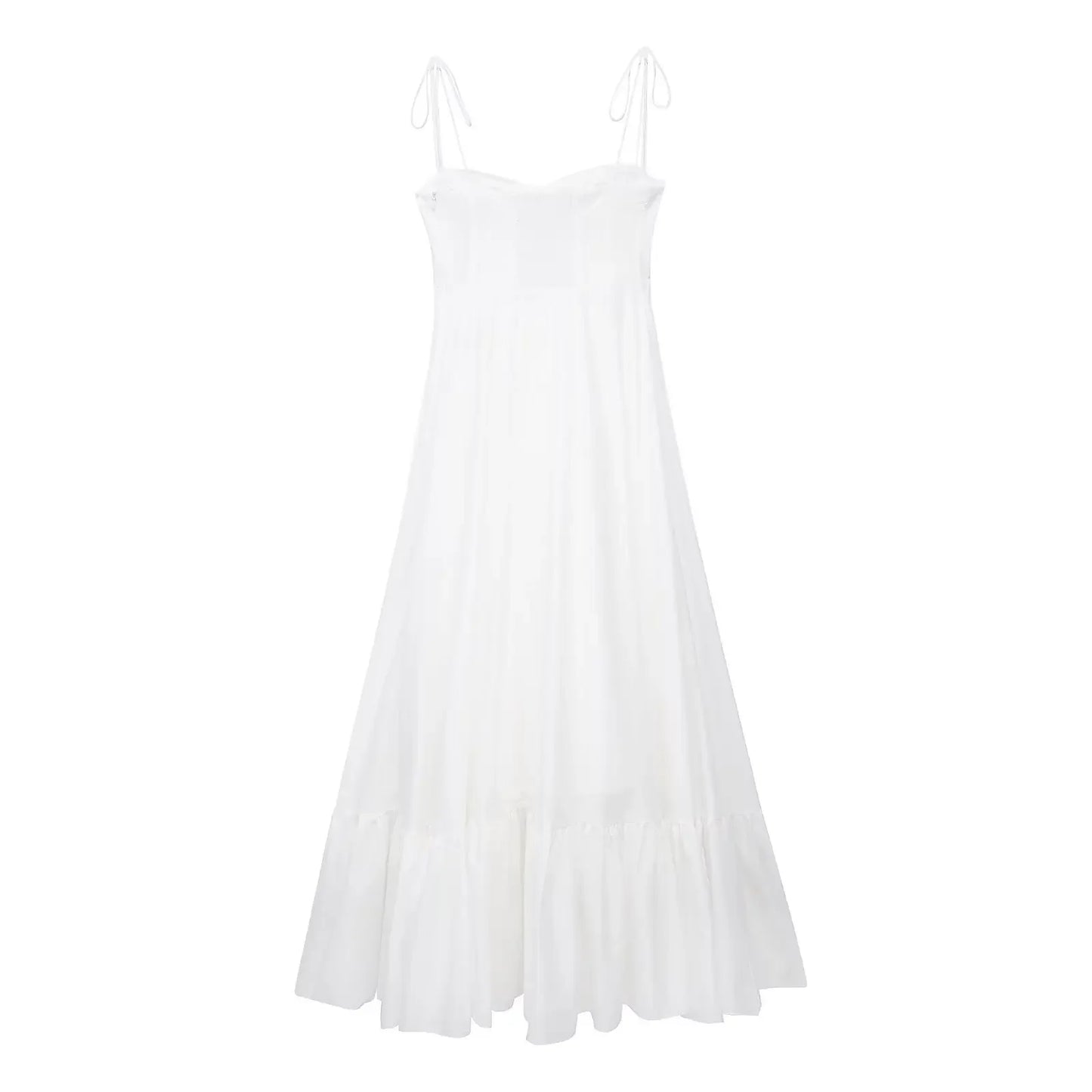 Tiered Spaghetti-Strap Maxi Dress | Women's A-Line High-Waist Party Dress