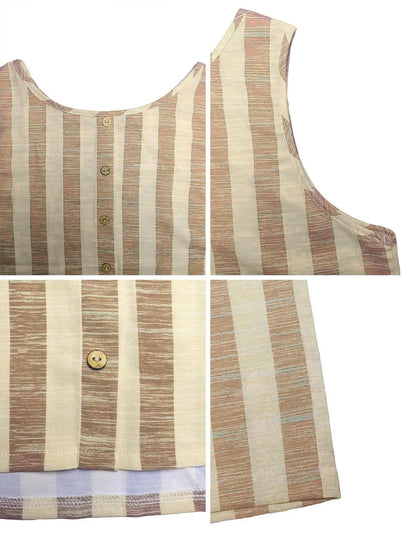 Striped Vest & Wide-Leg Trouser Set | Women's Two-Piece Loose Outfit