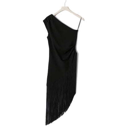 Tasseled One-Shoulder Top | Women's Asymmetric Backless Blouse