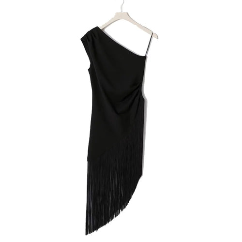 Tasseled One-Shoulder Top | Women's Asymmetric Backless Blouse