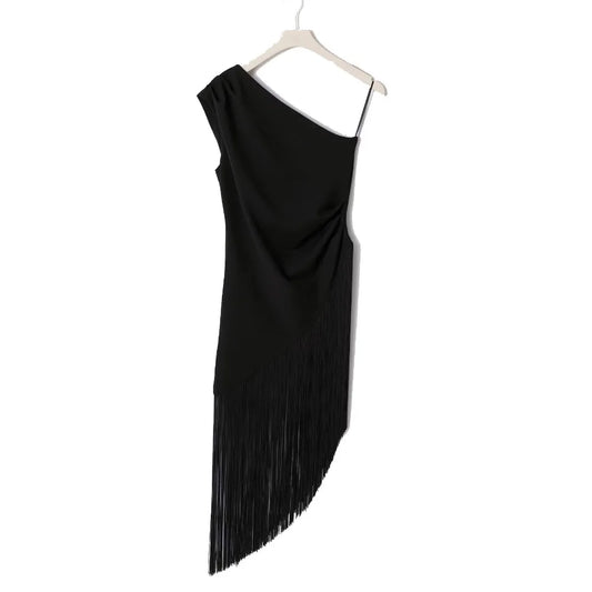 Tasseled One-Shoulder Top | Women's Asymmetric Backless Blouse