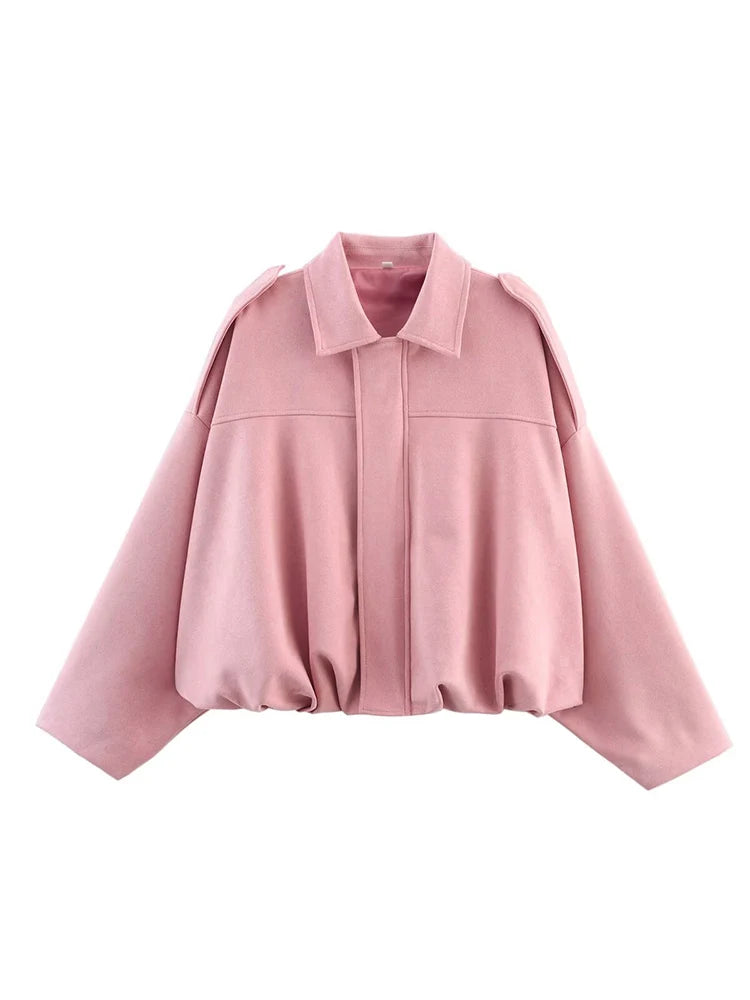 Suede Oversized Bomber Jacket | Women's Zip-Front Casual Outerwear