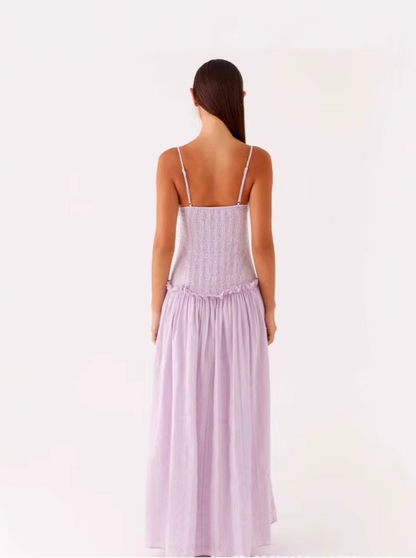 Strappy A-Line Slip Dress | Women's Long Solid Summer Dress